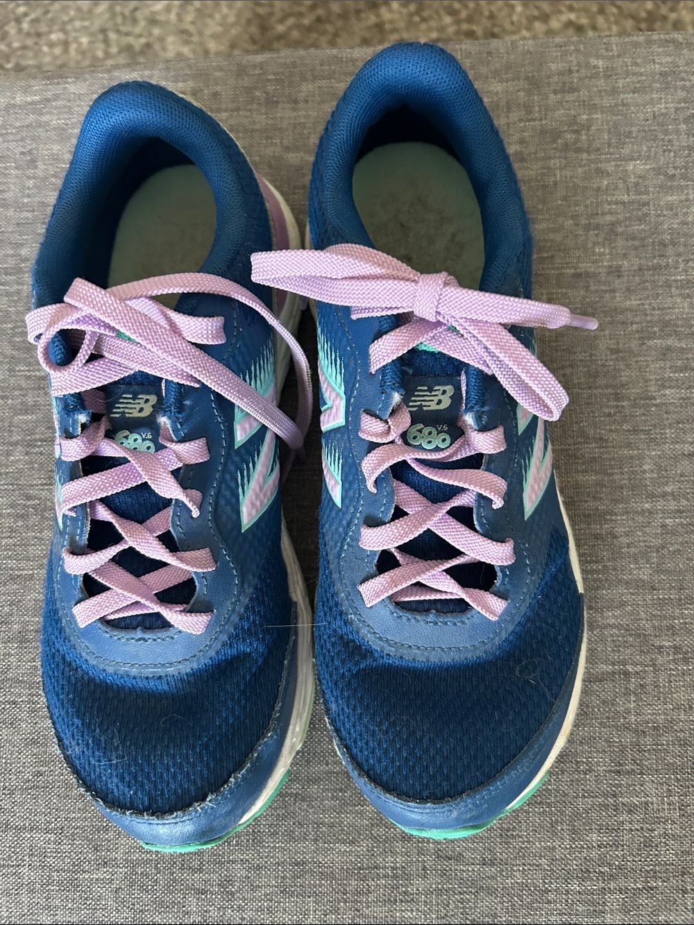 New Balance Kids Navy and Pink Athletic Sneakers